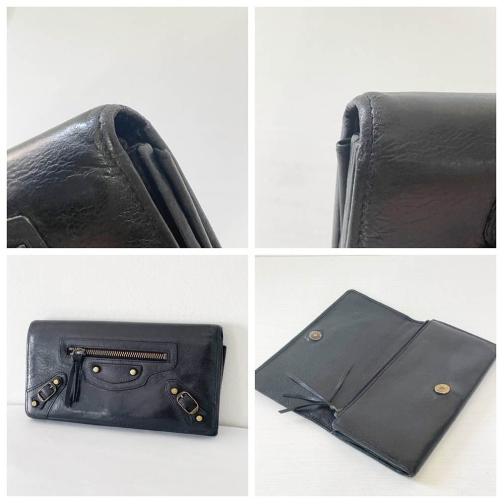Balenciaga black leather city long snap wallet - Picture 4 of 13
